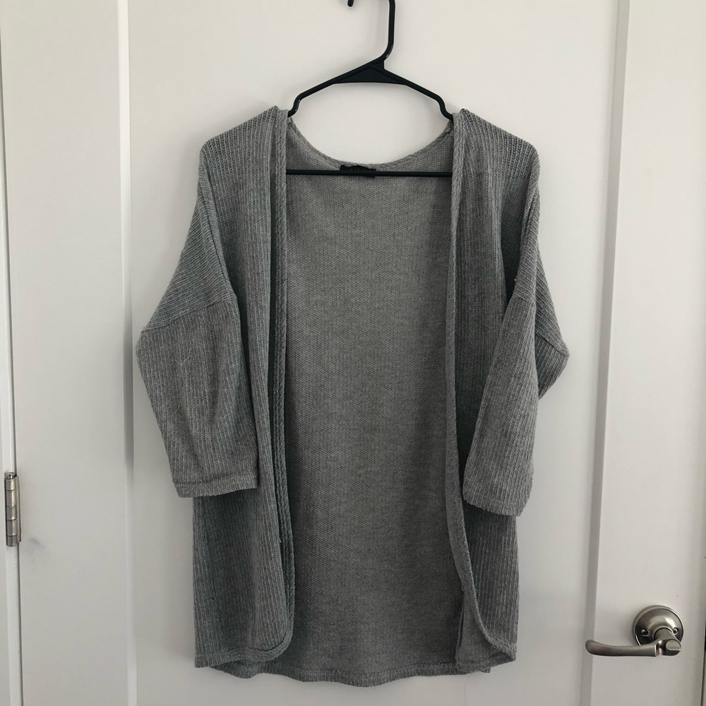 Gray Knit Cardigan